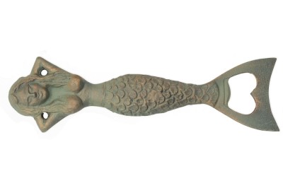 Mermaid-shaped bottle opener, simulating antique