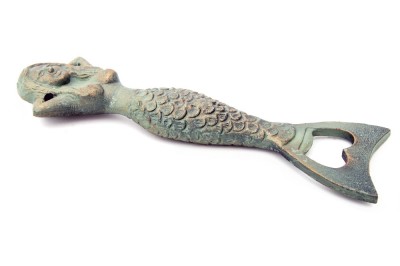 Mermaid-shaped bottle opener, simulating antique