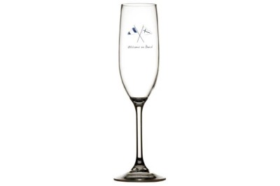 Sektglas WELCOME ONBOARD für Boote, Yachten und Segelboote . Komplett unzerbrechlich und garantiert.