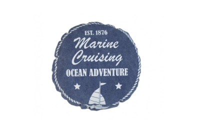 Round marine cushions for the garden