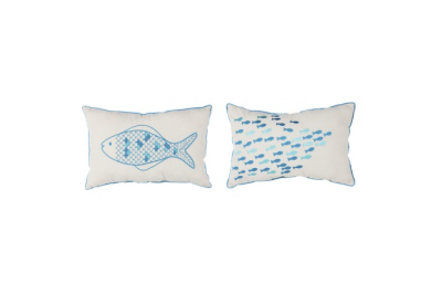 Coppia cuscini Fish per il terrazzo