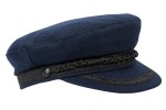 Sailor hat made of blue fabric, for sale online.