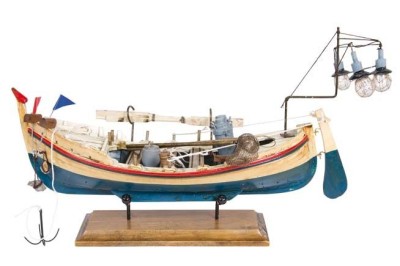 Boat with lights, for fishing lovers.