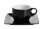 Set 2  tasses café Quadrato Black & White